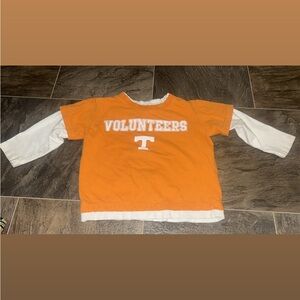 Kids Orange 'Volunteers' Layered-Look Long Sleeve Tee